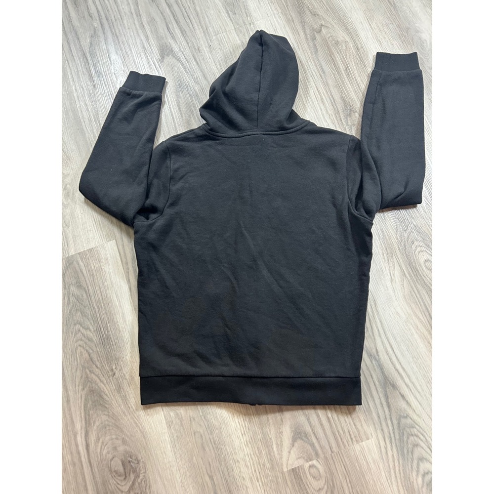PINK Victoria's Secret Black Full Zip Logo Hoodie Sweatshirt Medium t2k lounge M - Picture 6 of 7